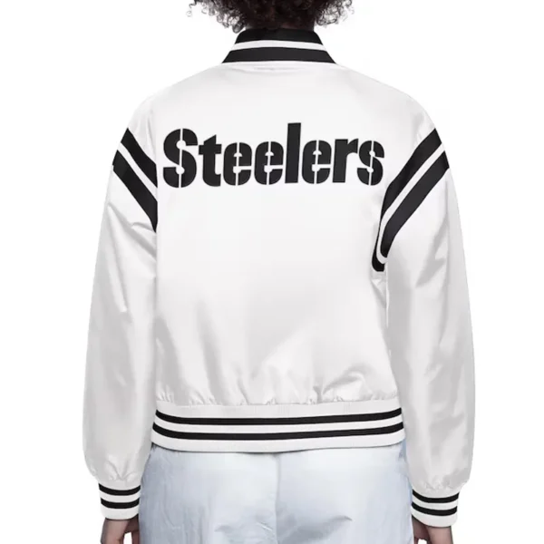 Pittsburgh Steelers White Full Count Jacket - Image 2