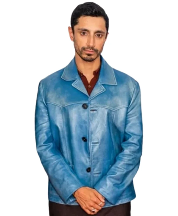 Riz Ahmed Relay Blue Distressed Jacket - Image 2