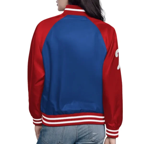 Buy Now Royal-Red Philadelphia Phillies Varsity Satin Jacket For Unisex