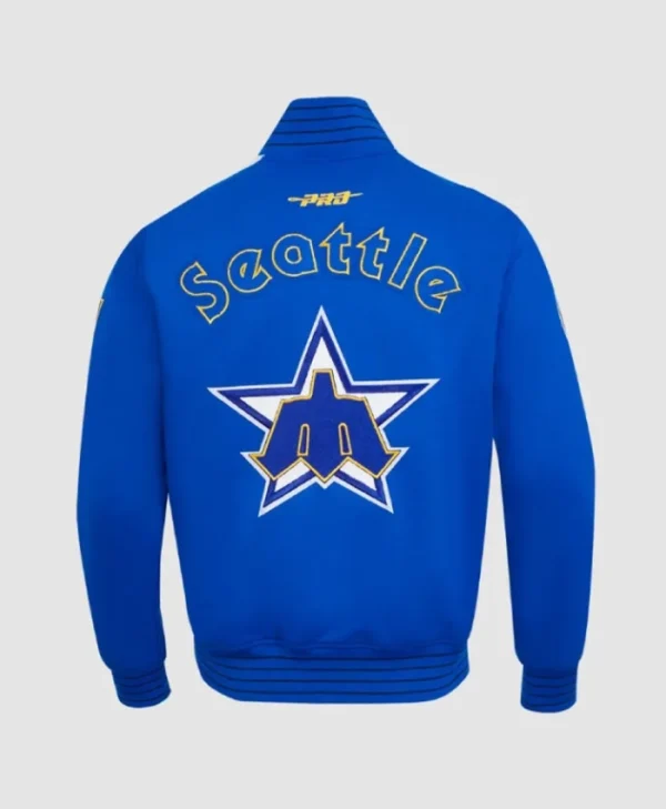 Buy Now Seattle Mariners Logo Game Day Royal Varsity Jacket For Unisex