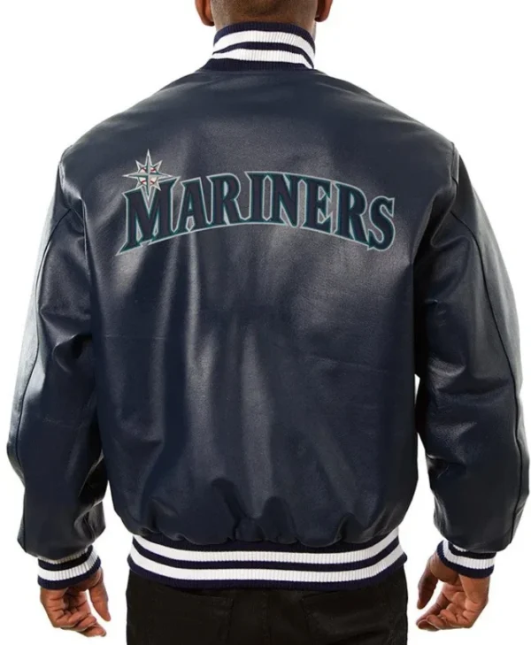 Buy Now Seattle Mariners Navy Varsity Leather Navy Blue Jacket For Unisex