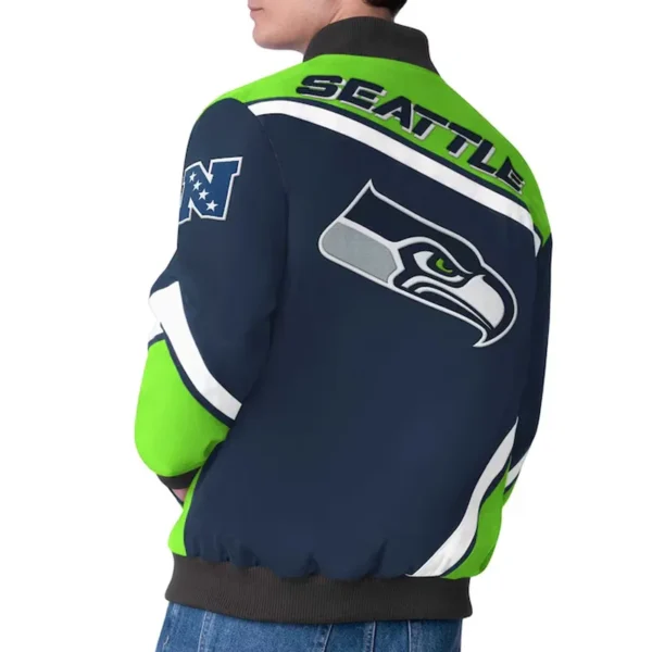 Buy Now Seattle Seahawks Maximum Racing Navy Varsity Jacket For Unisex