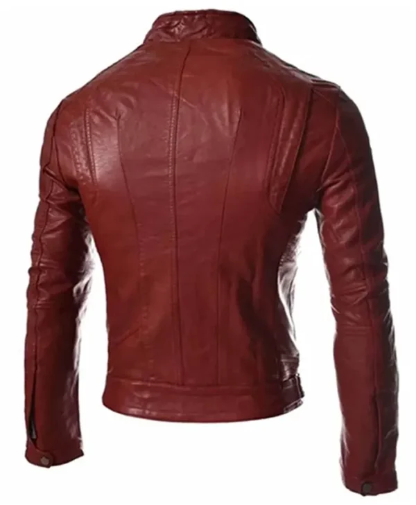 Buy Now Slim Fit Casual Maroon Varsity Leather Jacket For Unisex