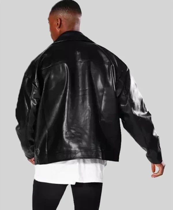 Buy Now Stylish Mens Oversized Black Leather Biker Jacket
