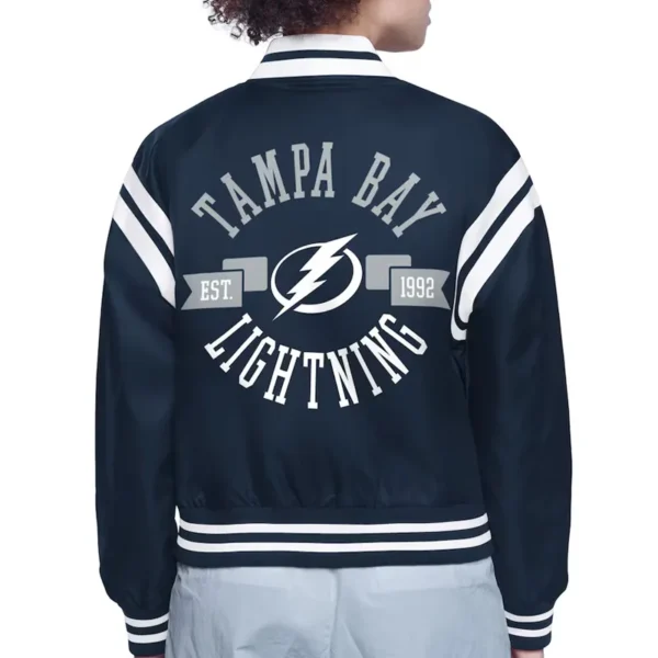 Buy Now Tampa Bay Lightning Printed Logo Satin Jacket For Unisex