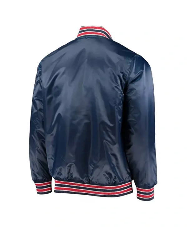 Buy Now The Diamond Atlanta Braves Navy Satin Varsity Jacket For Unisex