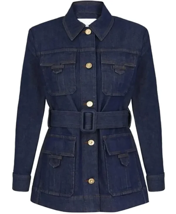 The View Sara Haines Belted Safari Stylish Denim Jacket - Image 2