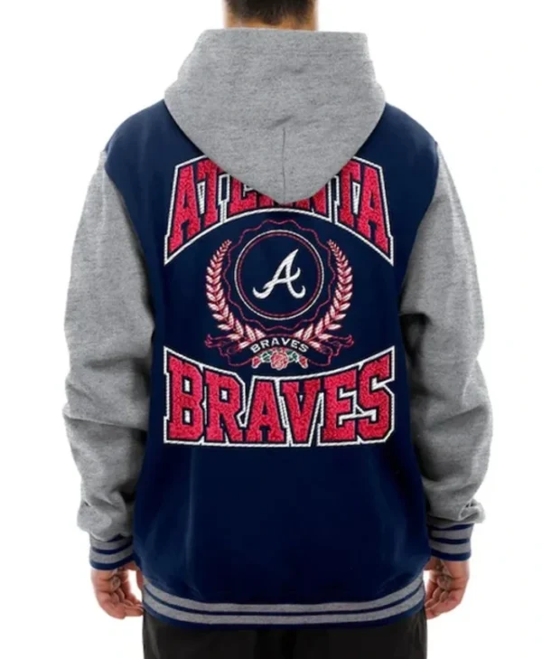 Buy Now Throwback Prep Atlanta Braves Navy Hoodie Varsity Jacket For Unisex