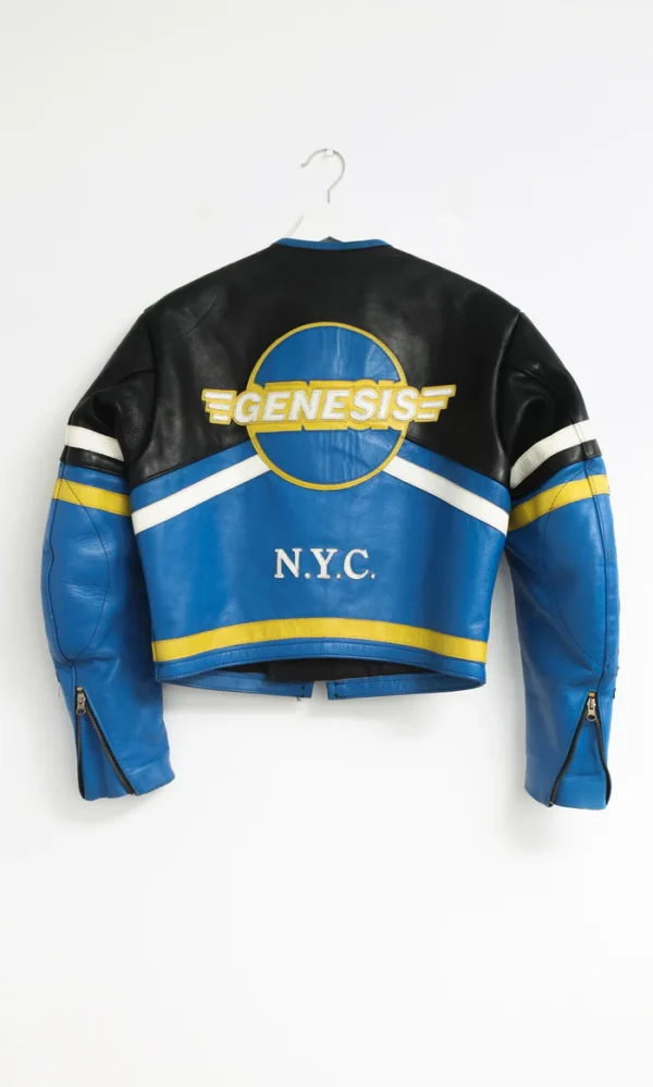 Buy Now Vintage Vanson Black And Blue Biker Leather Jacket For Unisex2