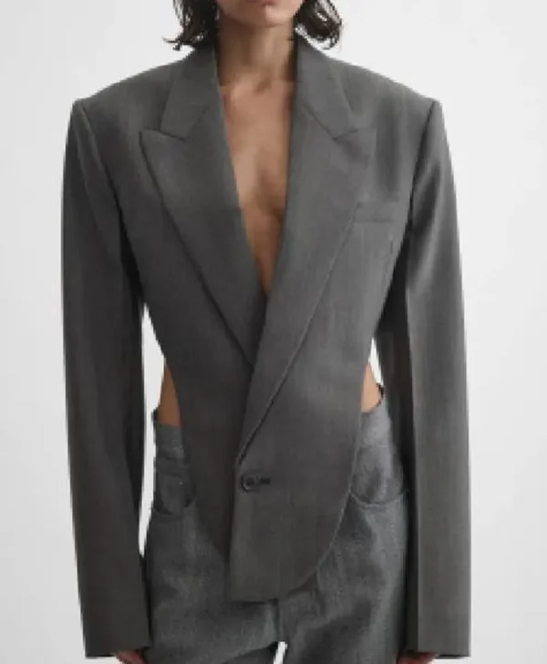 Watch What Happens Live Chrissy Teigen Grey Stylish Jacket - Image 2