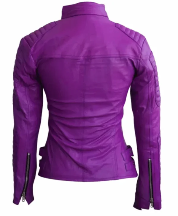 Buy Now Women’s Purple Brando Biker Leather Stylish Jacket