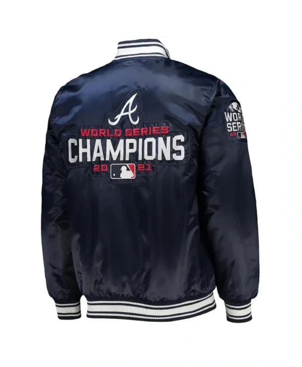 Buy Now World Series Champions 2021 Atlanta Braves Satin Varsity Jacket For Unisex