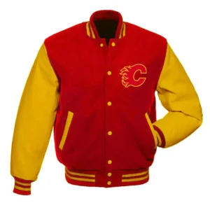 Calgary Flames Red and Gold Jacket
