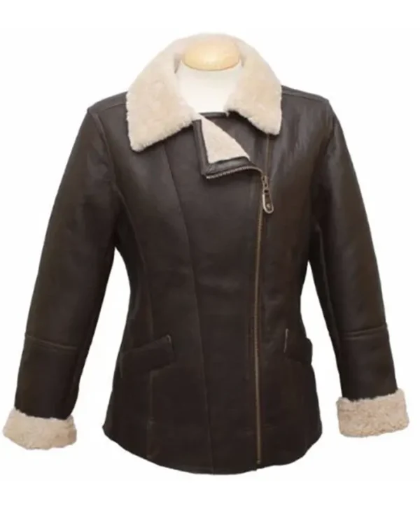 Cameron Shearling Sheepskin Dark Brown Jacket