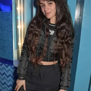 Camila Cabello Cinderella Black Cropped Puffer Stylish Jacket
