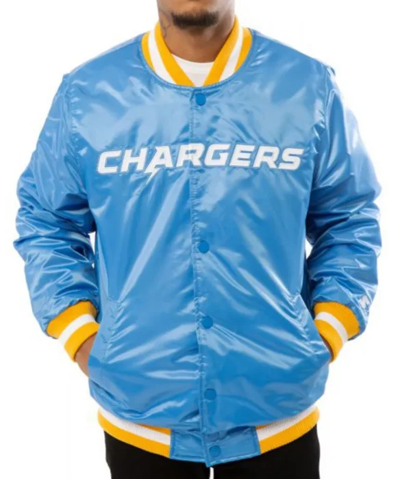 Chargers LA Bomber Blue-White Varsity Jacket
