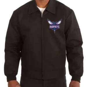 Charlotte Hornets Workwear Black Stylish Bomber Jacket
