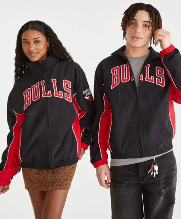 Chicago Bulls Black and Red Full-Zip Jacket