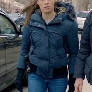 Chicago PD S12 Marina Squerciati Blue Hooded Stylish Jacket
