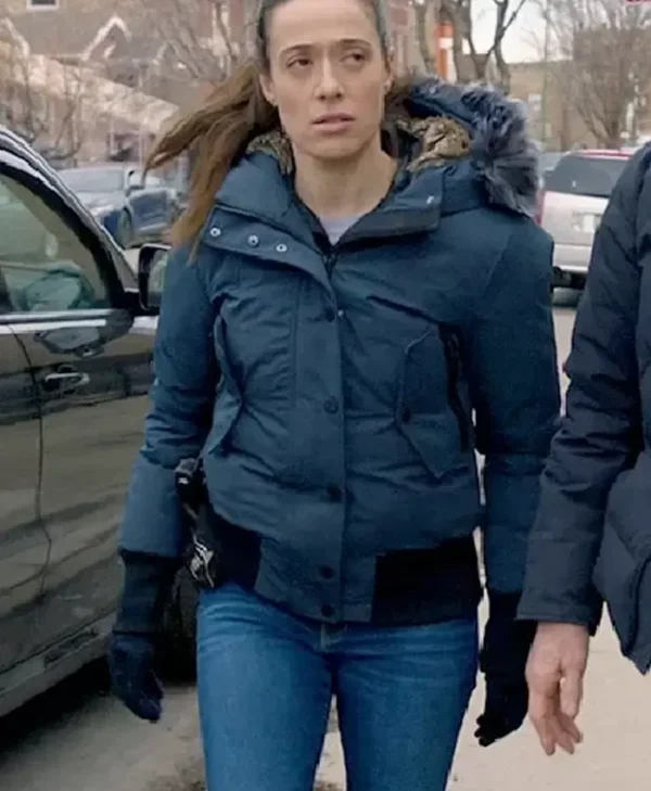 Chicago PD S12 Marina Squerciati Blue Hooded Stylish Jacket