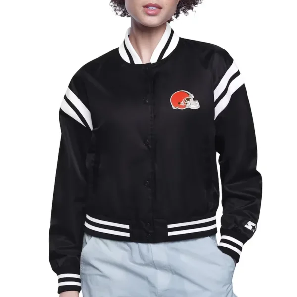 Cleveland Browns Printed Logo Varsity Jacket