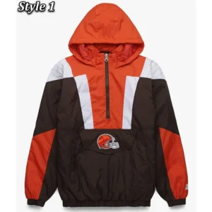 Cleveland Browns Pullover Brown and Orange Jacket