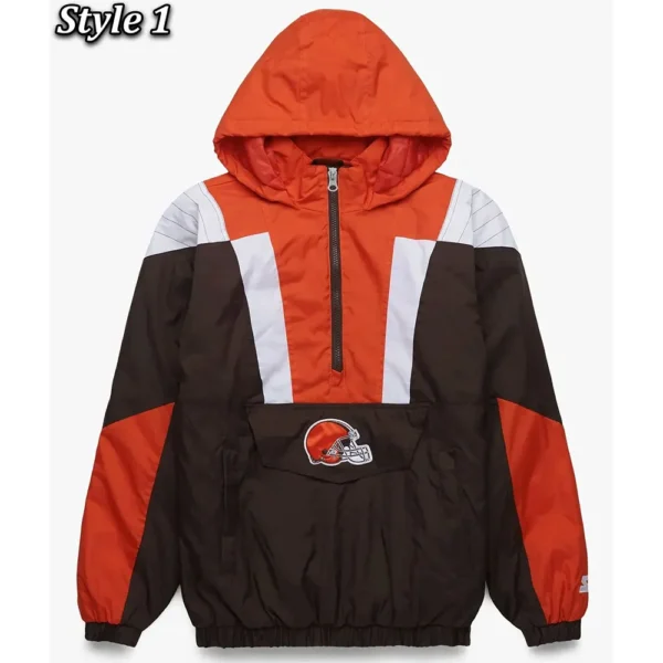 Cleveland Browns Pullover Brown and Orange Jacket