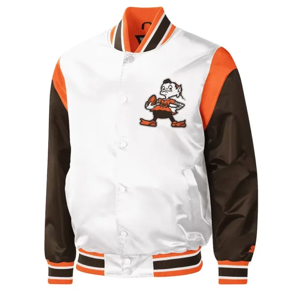 Cleveland Browns Throwback Pitch Varsity Jacket