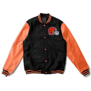 Cleveland Browns Varsity Black and orange Jacket