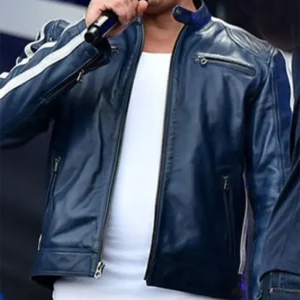 Concert Diesel Blue Leather Jacket
