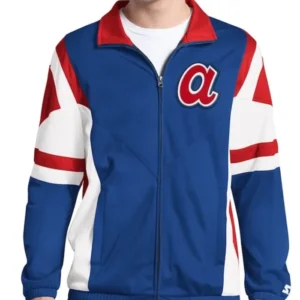 Contender Tricot Atlanta Braves Track Bomber Jacket
