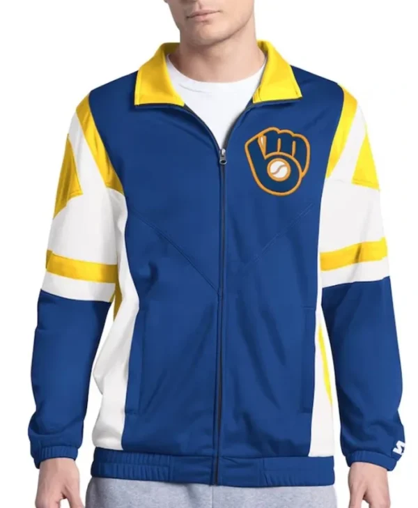 Contender Tricot Milwaukee Brewers Track Bomber Jacket