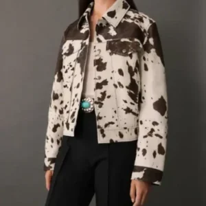 Cowhide Brown And White Fur Skin Jacket