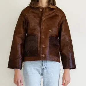 Cowhide Brown Fur Jacket