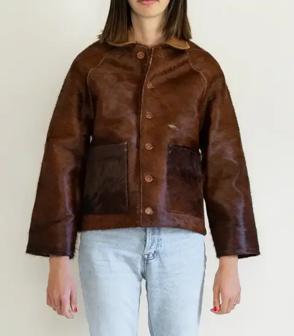 Cowhide Brown Fur Jacket