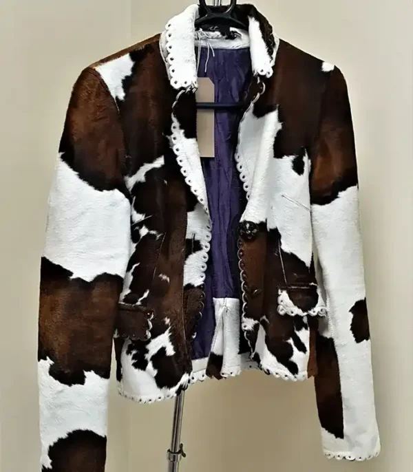 Cowhide Fancy Leather Fur Jacket