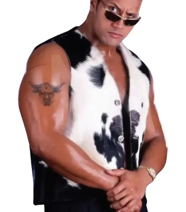 Cowhide From 90s The Rock On Raw Fur Leather Vest
