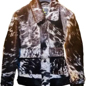 Cowhide Fur Leather Stylish Jacket