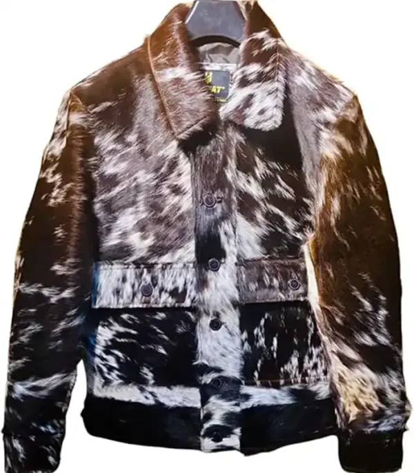 Cowhide Fur Leather Stylish Jacket