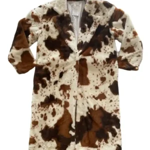 Cowhide Fuzzy Colorblock Stylish Fur Jacket