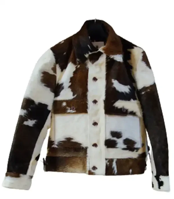 Cowhide Luxurious Fur Stylish Leather Jacket