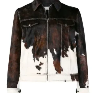 Cowhide Multicolor Stylish Fur Jacket