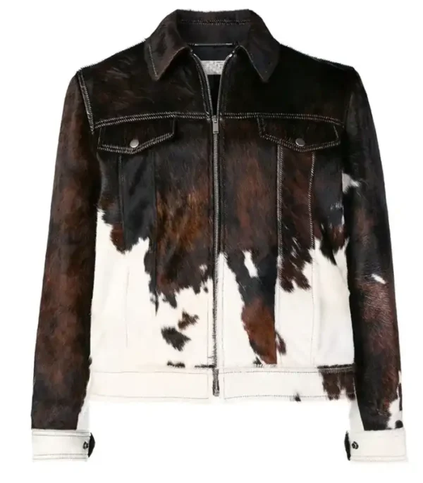 Cowhide Multicolor Stylish Fur Jacket