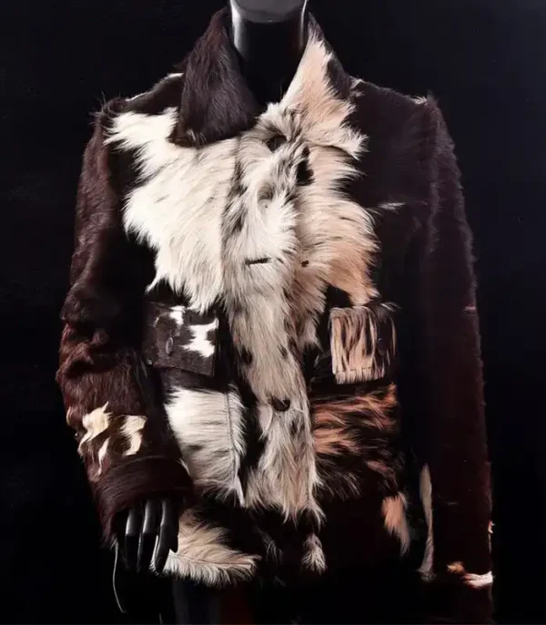 Cowhide Printed Skin Fur Leather Jacket