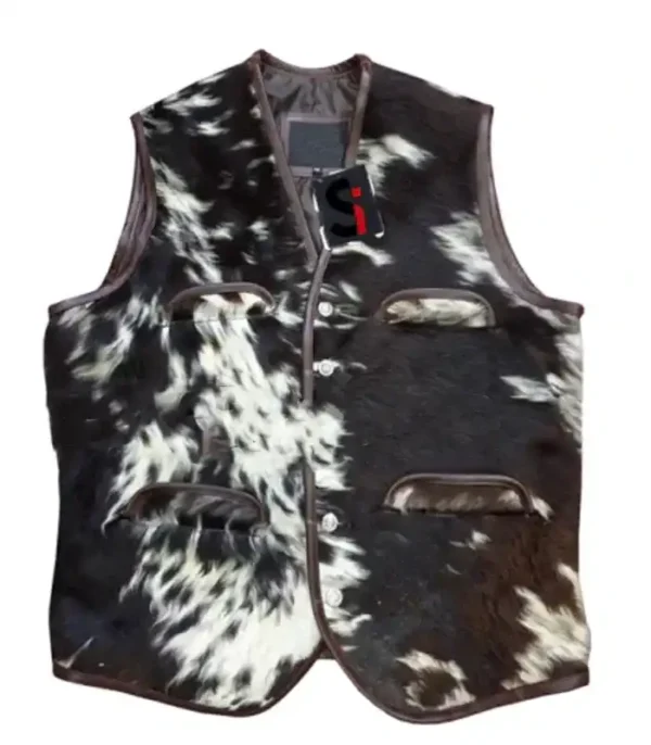 Cowhide Unique Multicolor Fur Vest