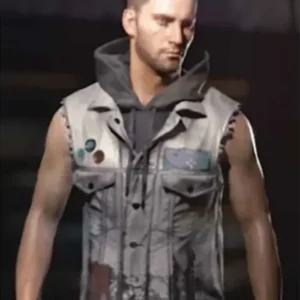 CyberPunk Real Leather Grey Vest