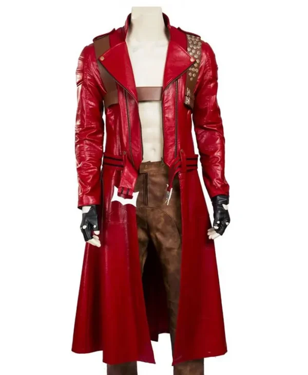 Devil May Cry 3 Dante’s Awakening Red Leather Long Stylish Coat