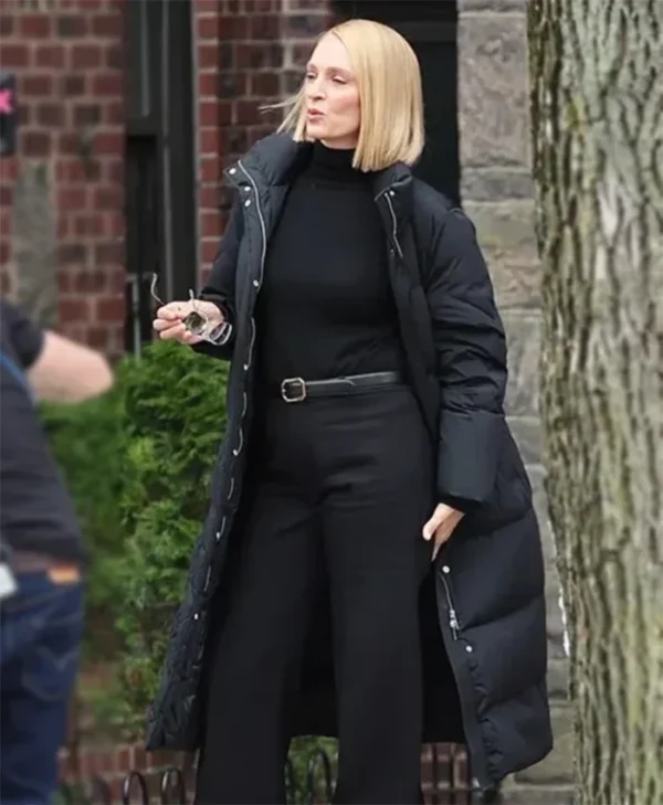 Dexter Resurrection S01 Uma Thurman Puffer Stylish Coat