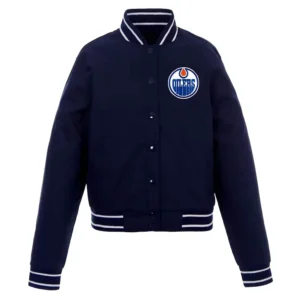 Edmonton Oilers Navy Wool Jacket