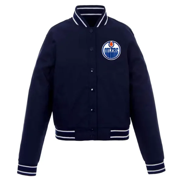 Edmonton Oilers Navy Wool Jacket
